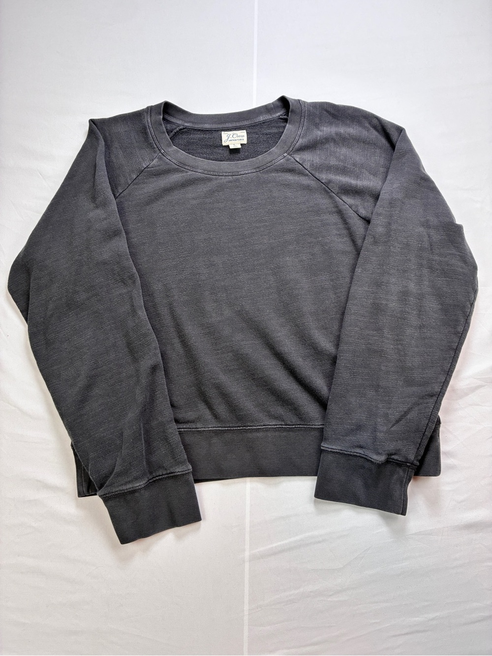 J. Crew Ladies Charcoal Crewneck Sweatshirt Semi Cropped Oversized